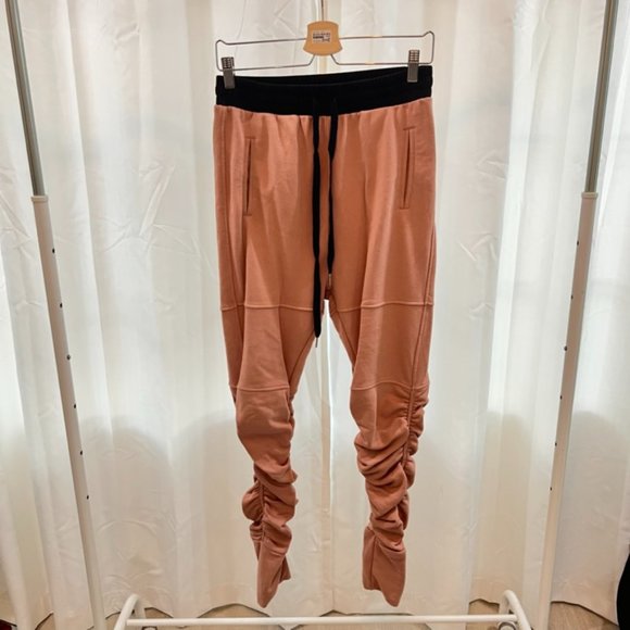 Lifted Anchor Terry Soft Pink Crinkle Drawstring Jogger Pants - Picture 1 of 4